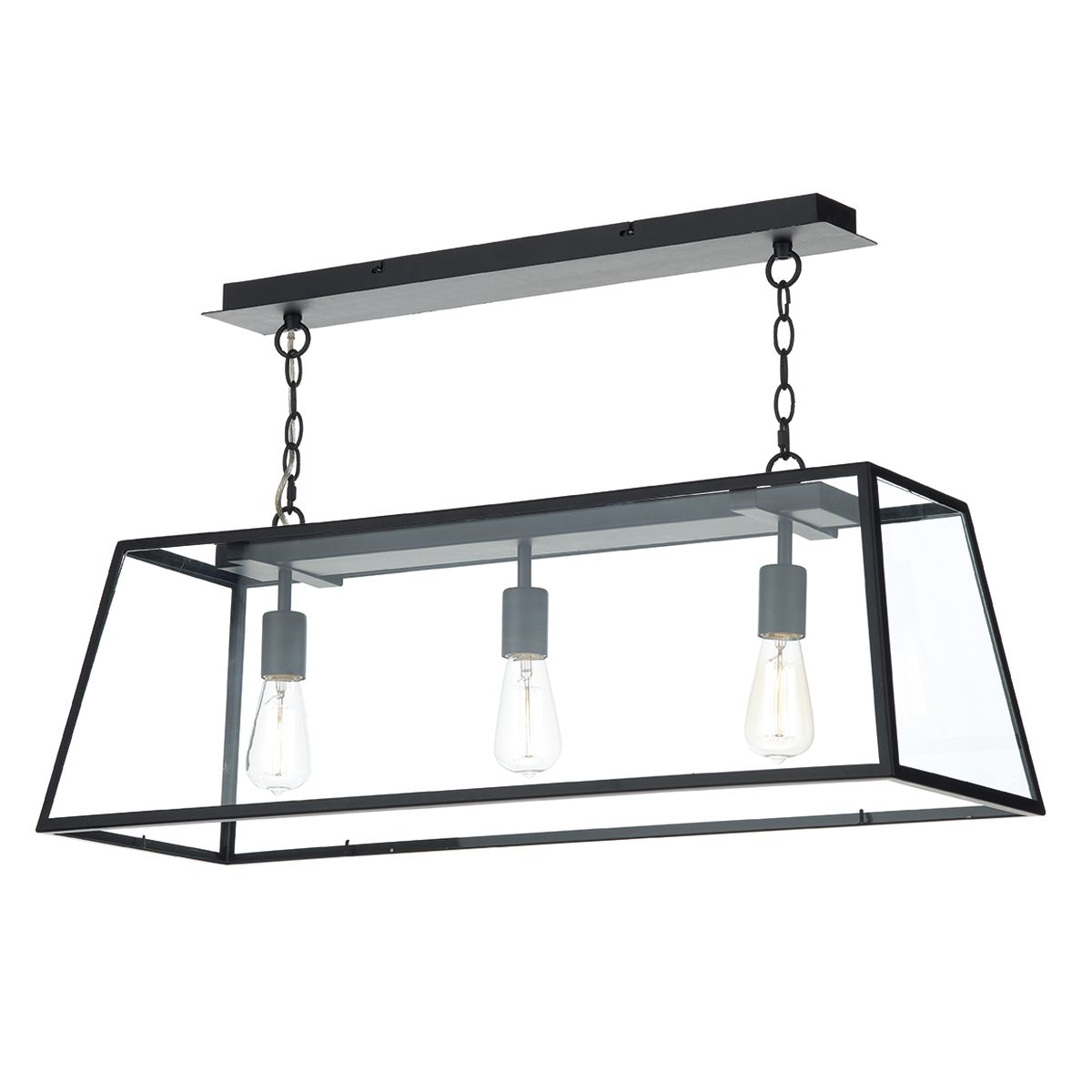 Dar Academy 3 Light Pendant Black