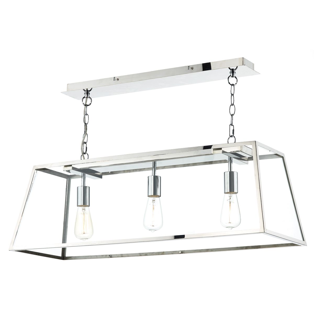 DAR Academy 3 Light Pendant Stainless Steel