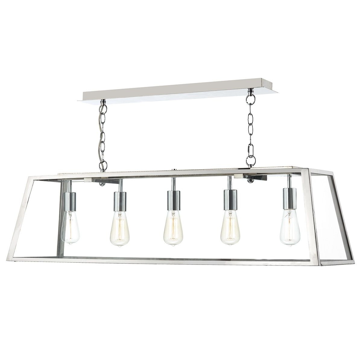 DAR Academy 5 Light Pendant Stainless Steel