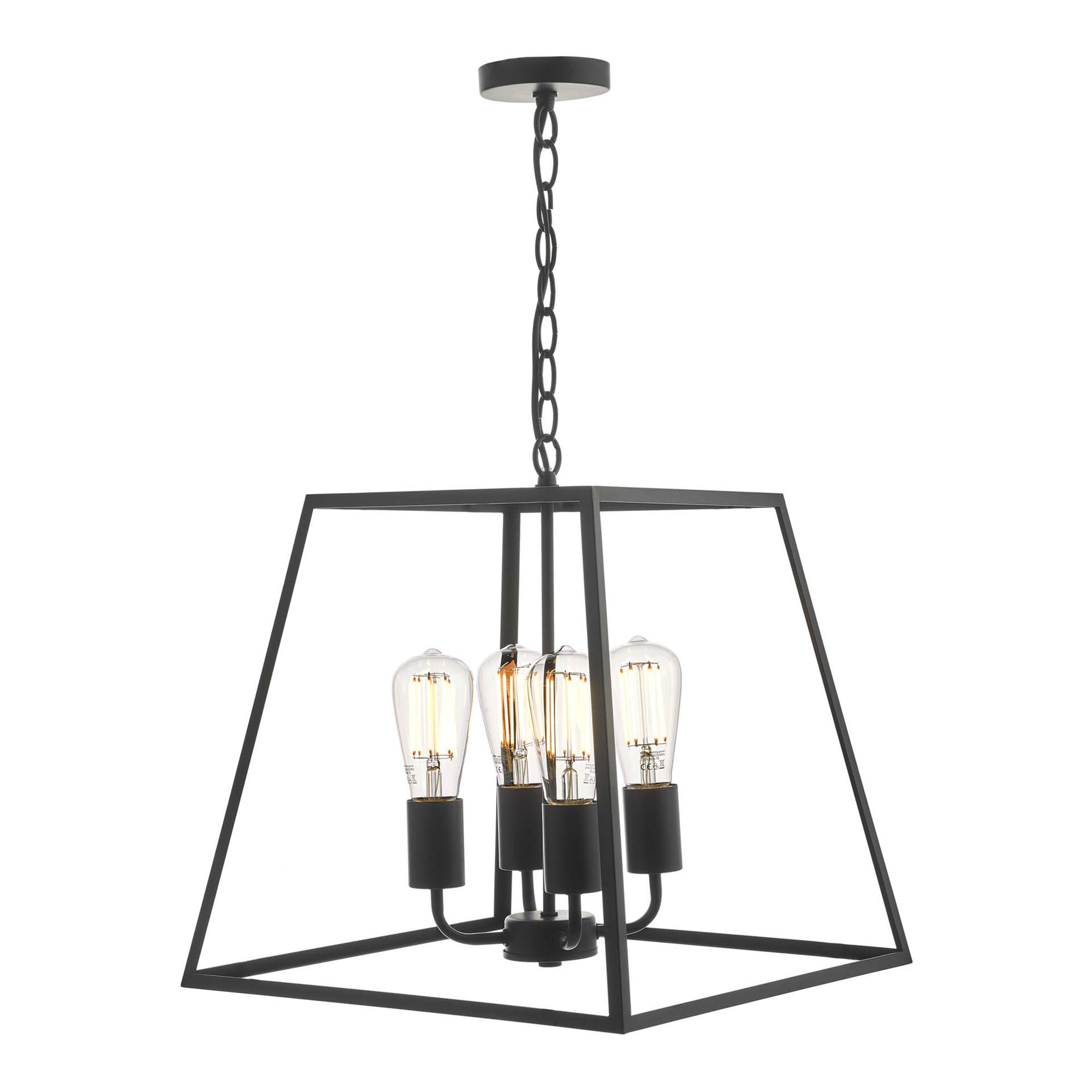 DAR Academy 4 Light Lantern Black