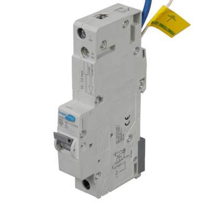 40A Single Pole and Neutral Single Module B Curve 6kA 30mA Type A RCBO