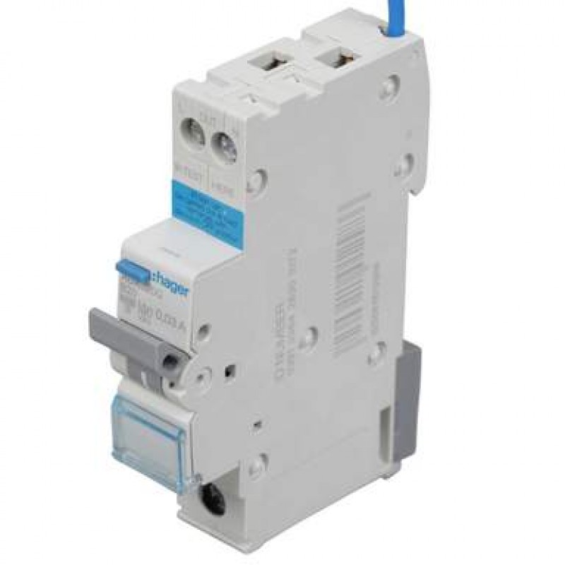 20A Single Pole and Neutral Single Module B Curve 6kA 30mA Type A RCBO