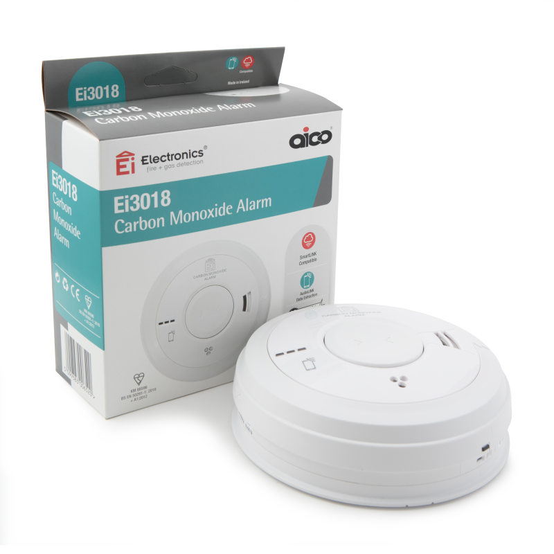 Aico Carbon Monoxide (CO) Alarm. 230V with 10 Year Rechargeable Lithium Back-up. AudioLINK. SmartLINK upgradeable