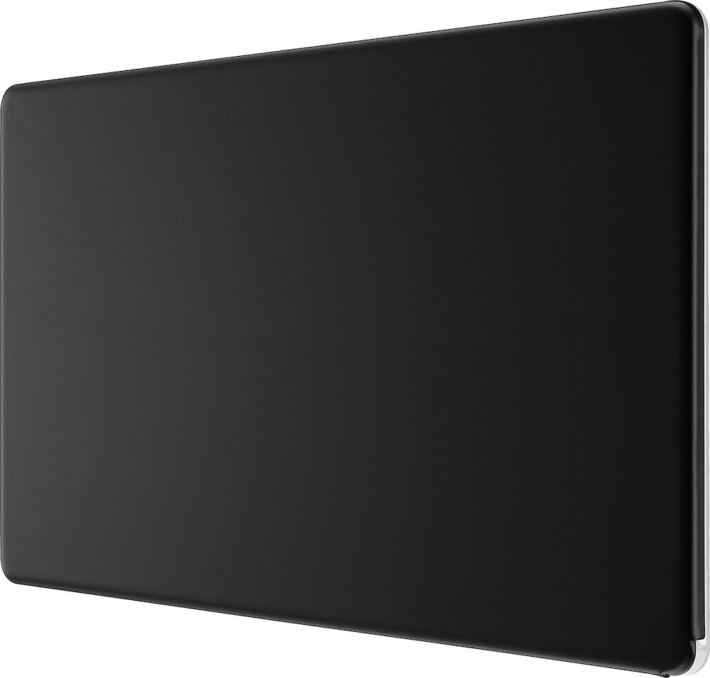 BG Screwless Flatplate Matt Black, Double Blank Plate