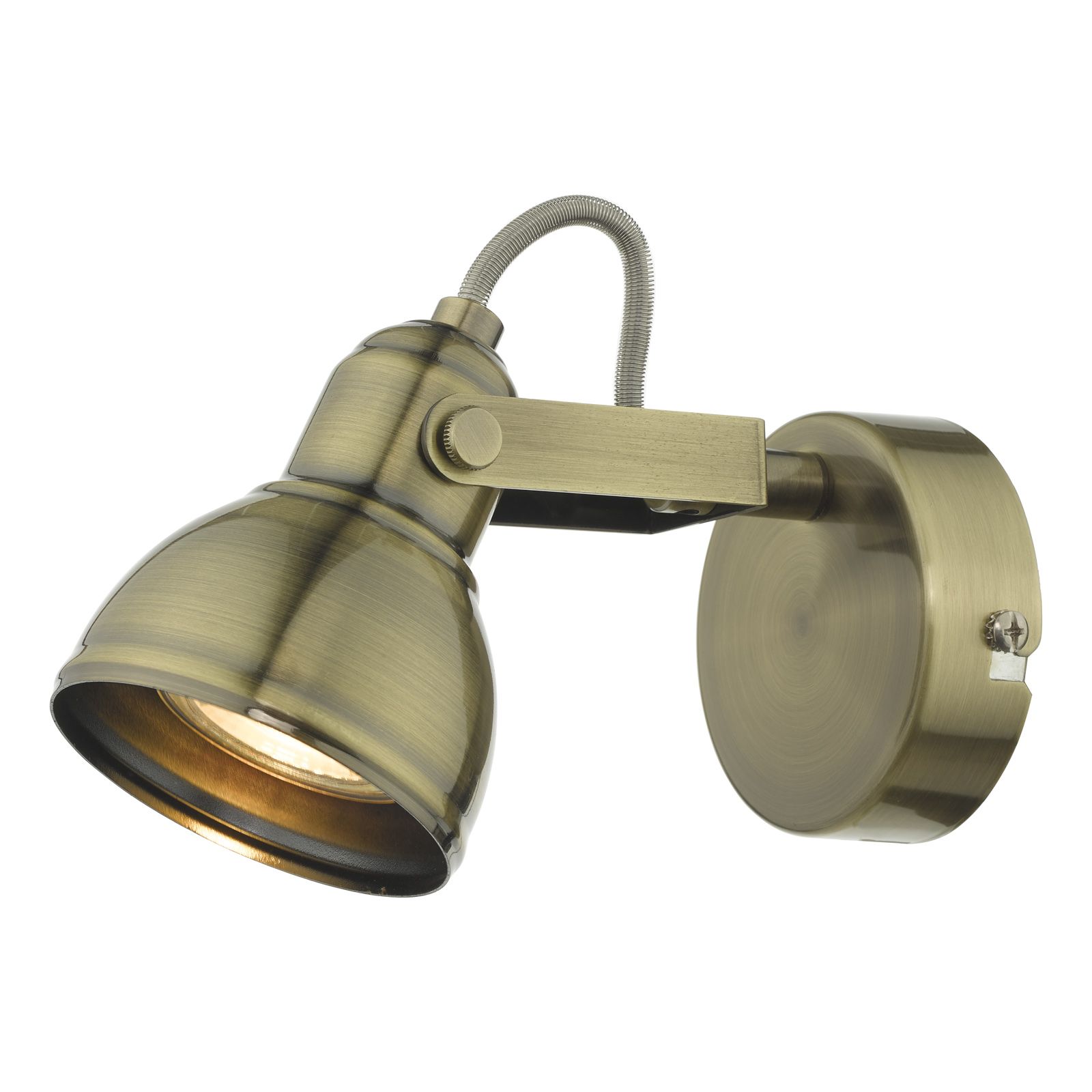 DAR Fothergill Single Wall Spotlight Antique Brass