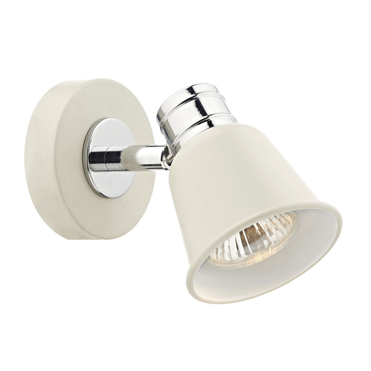 DAR Fry Single Wall Spotlight Cream Polished Chrome