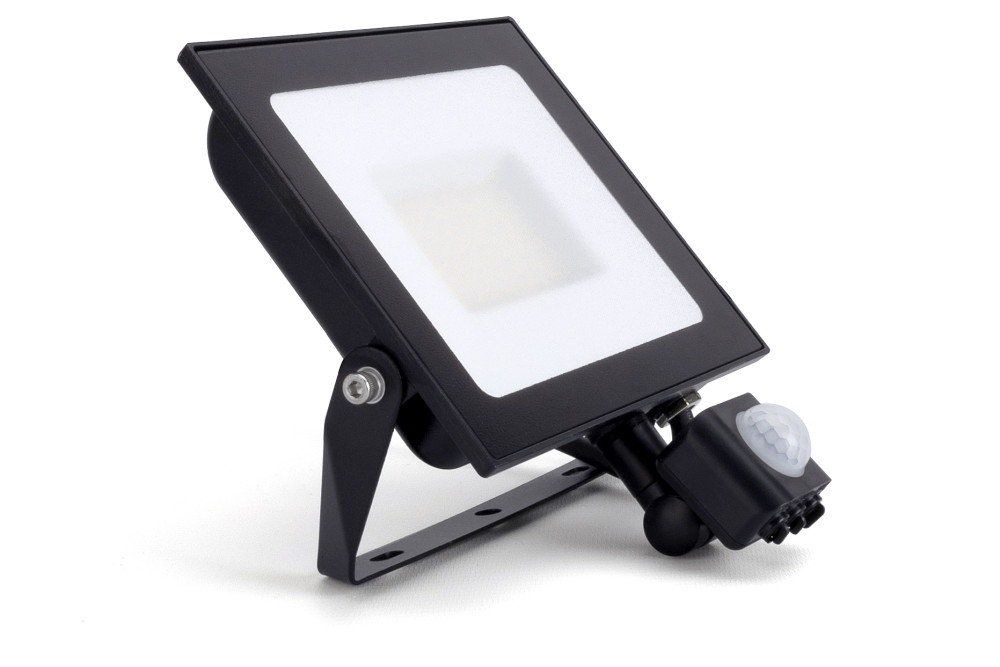 INTEGRAL LED 50W FLOODLIGHT + PIR 4000K BLACK