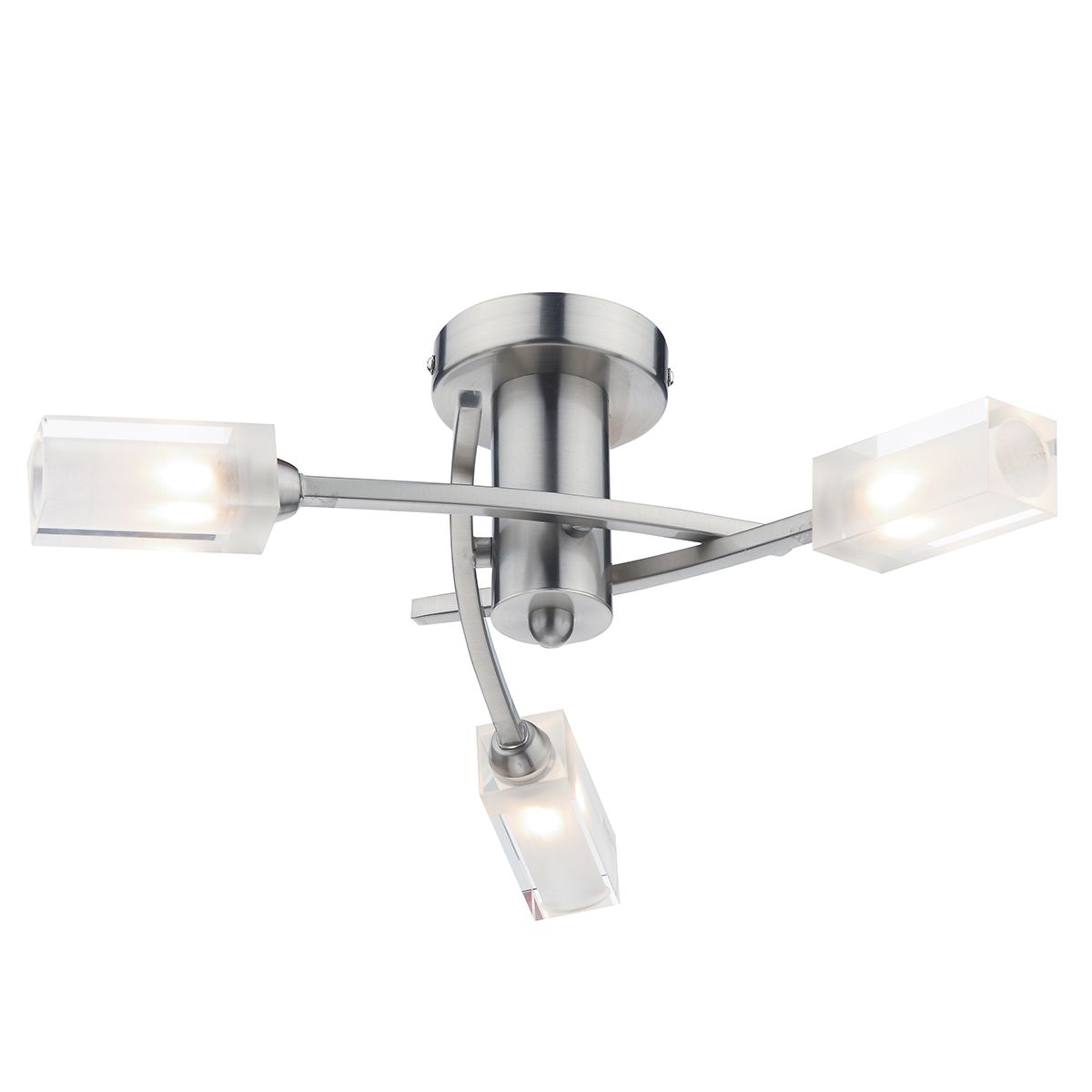 DAR Morgan 3 Light Semi Flush Satin Chrome