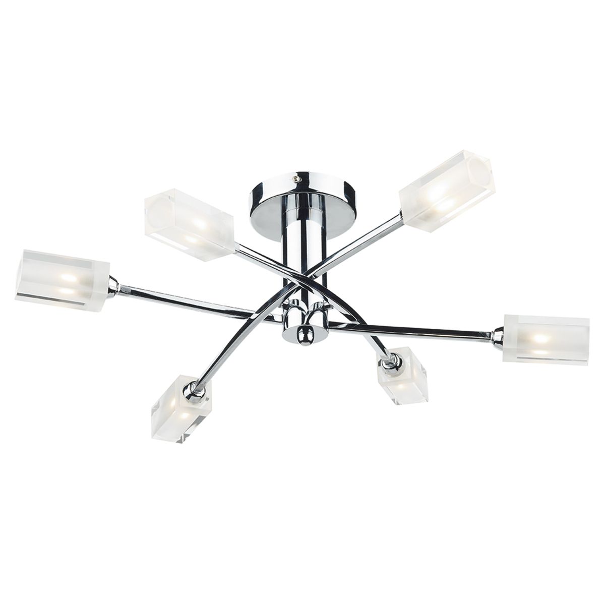 DAR Morgan 6 Light Semi Flush Polished Chrome