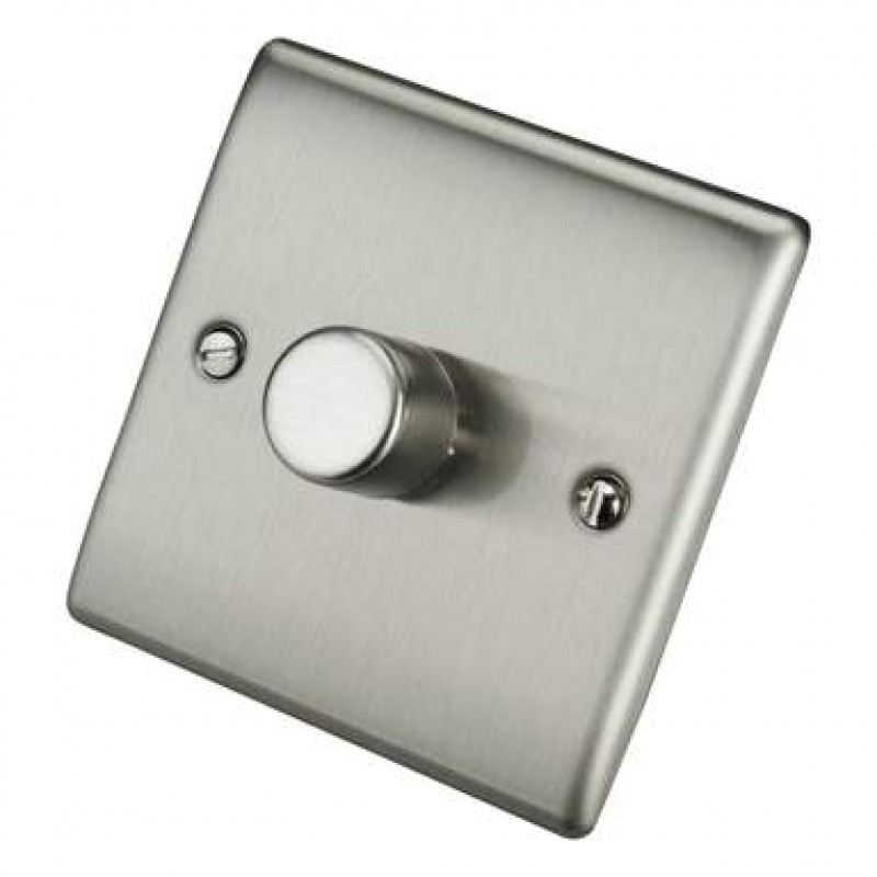 BG Nexus Brushed Steel 1 Gang LED Dimmer