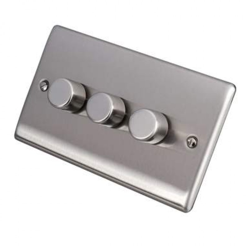 BG Nexus Polished Chrome 3 Gang LED Dimmer