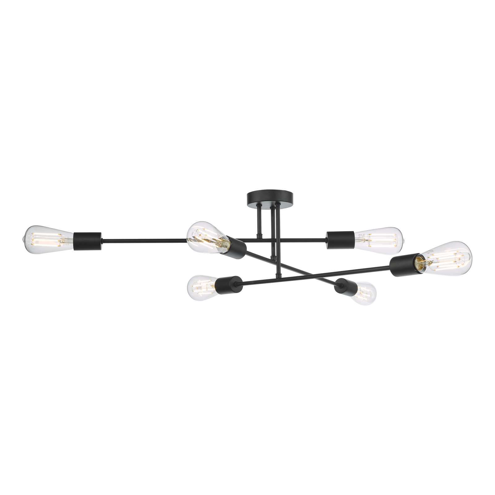 DAR Neve 6 Light Flush Matt Black