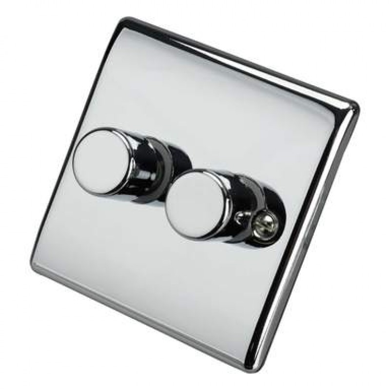 BG Nexus Polished Chrome 2 Gang LED Dimmer