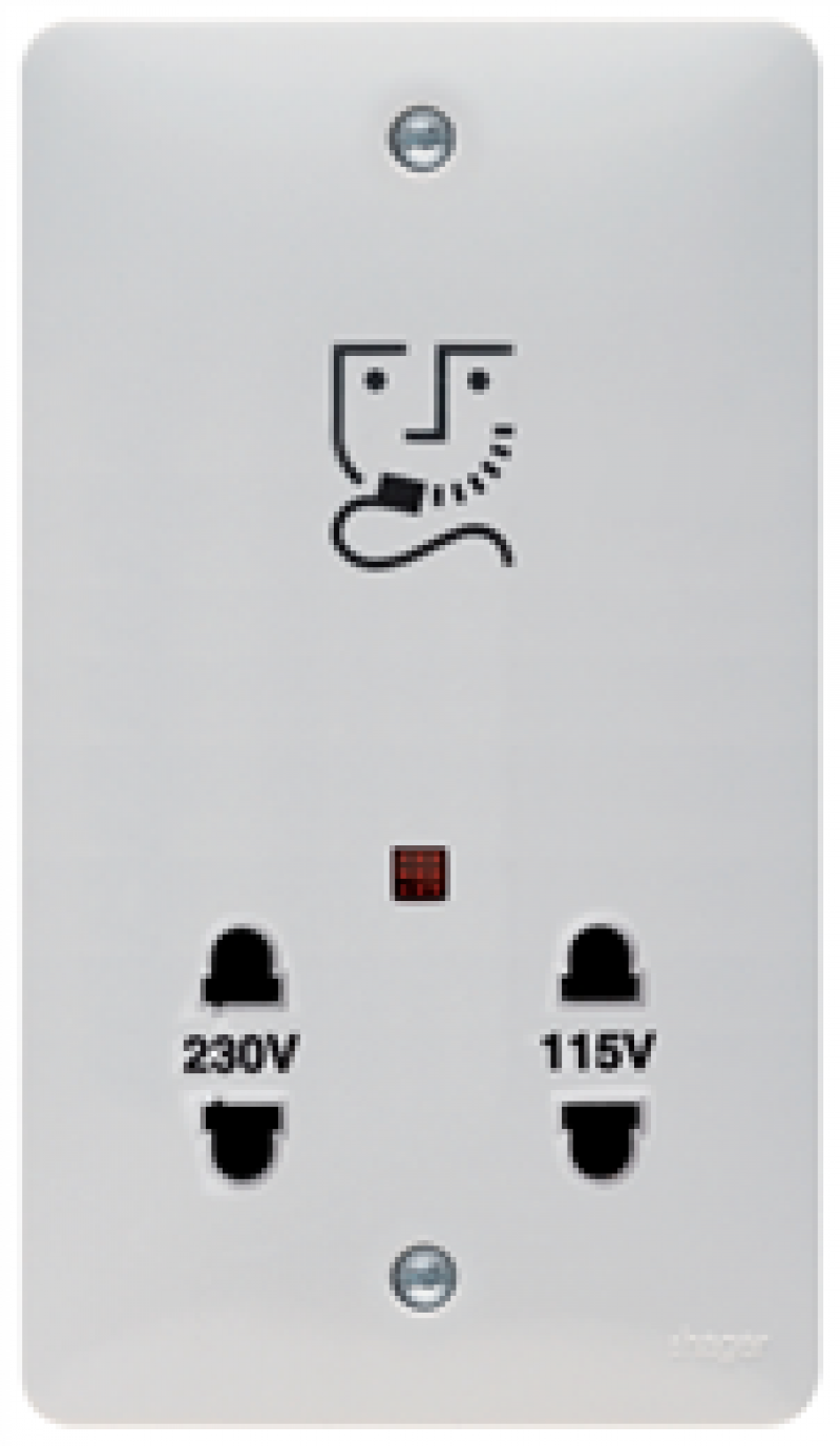 Hager Sollysta Dual Voltage Shaver Socket