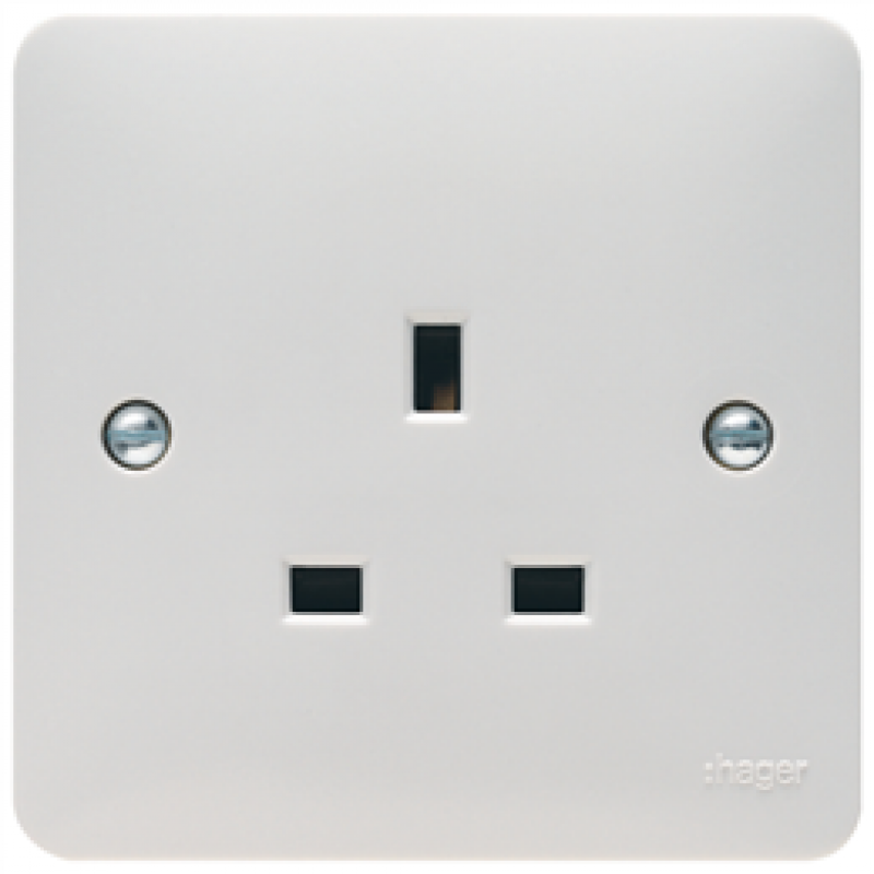 Hager Sollysta 1 Gang 13A Unswitched Socket