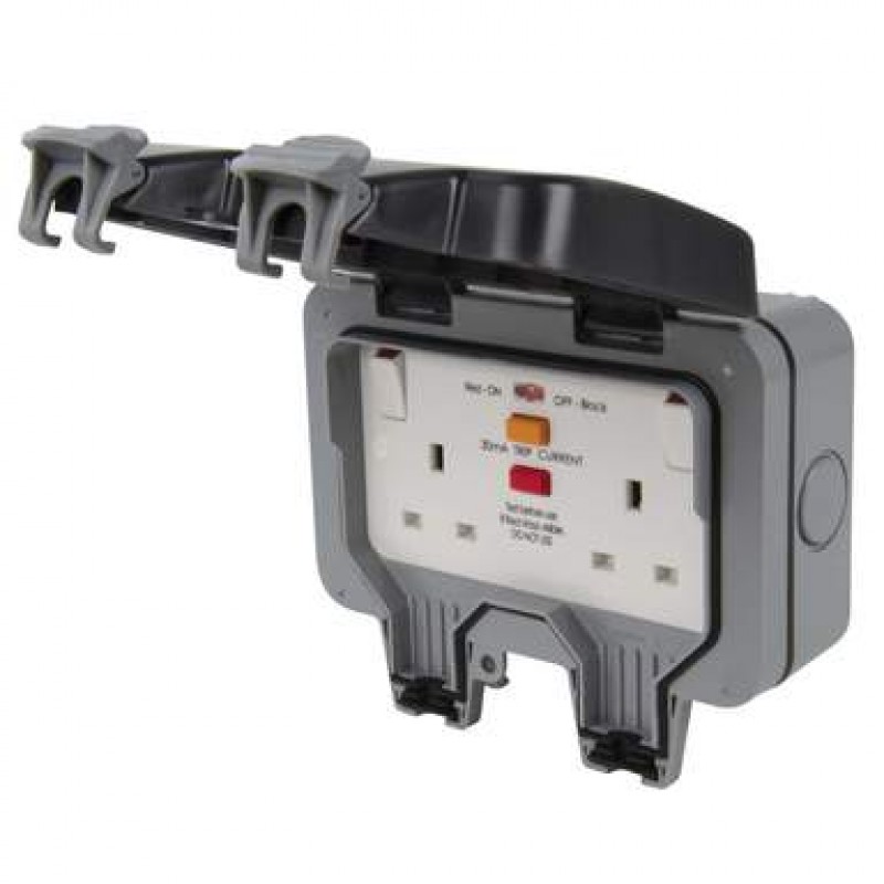 BG Storm Weatherproof 2 Gang RCD Socket IP66