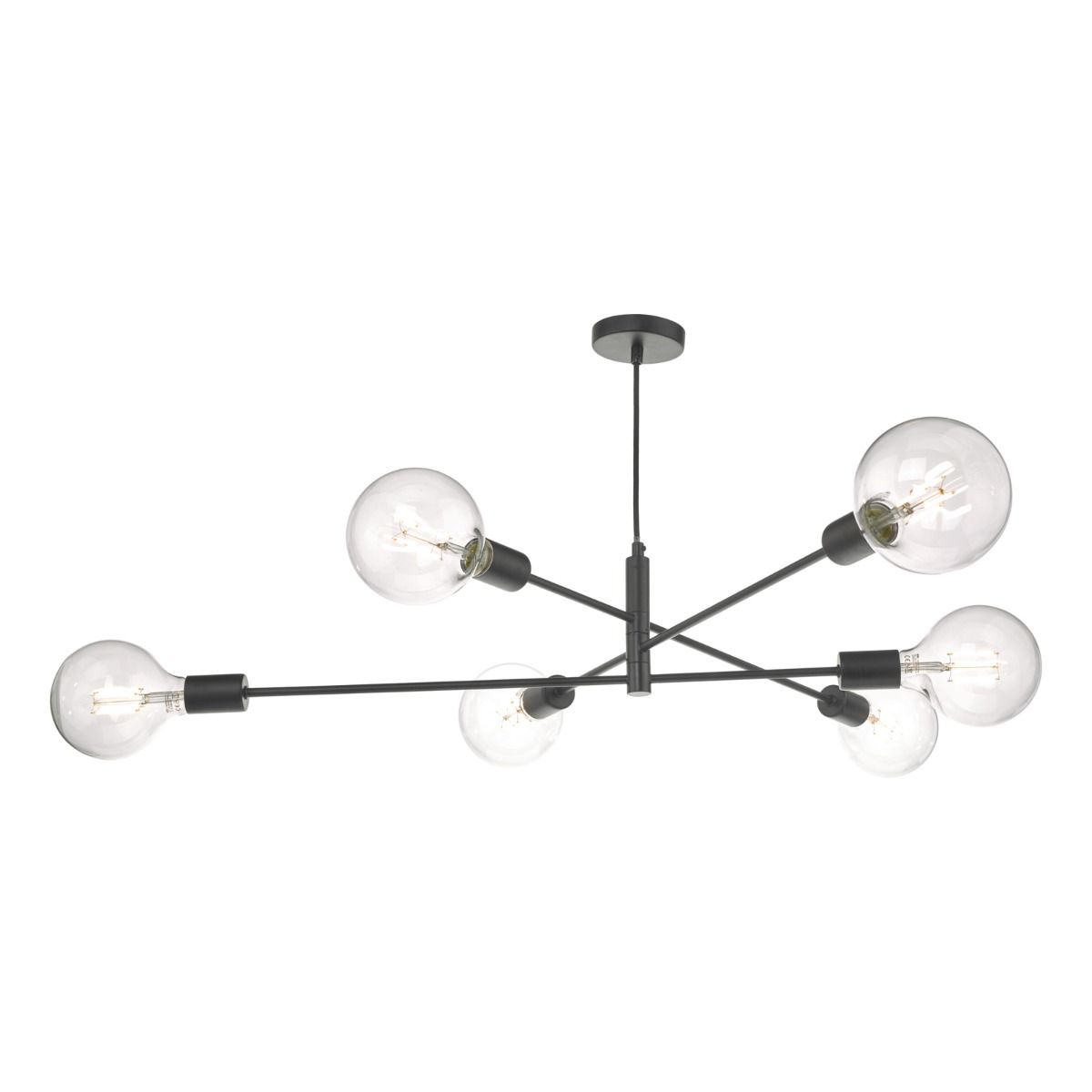 DAR Alana 6 Light Pendant Black