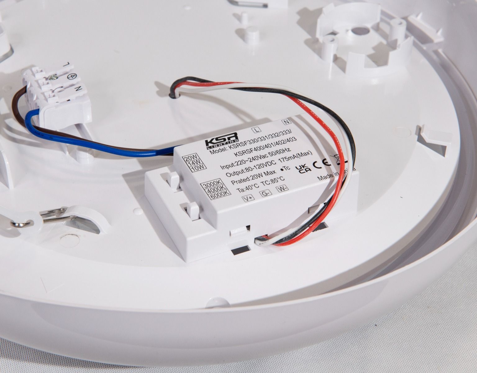 KSR Roma Multi CCT / Wattage LED Surface Fitting White 315mm