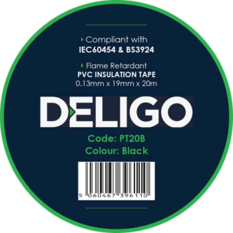 PVC Tape 19mm Black 20 Meter Roll