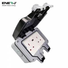 Ener-J Smart WiFi Weatherproof Double Socket With USB