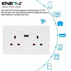 Ener-J Smart WiFi Double Socket With USB