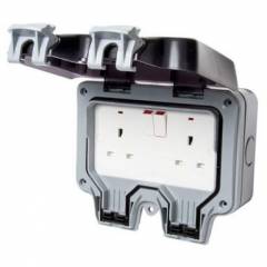 BG Storm Weatherproof 2 Gang Socket IP66