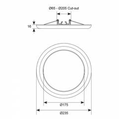 Anzo MultiLED 230mm CCT Adjustable Downlight