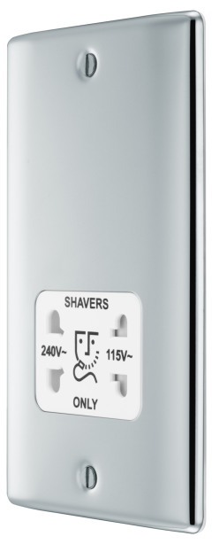 BG Nexus Polished Chrome Dual Voltage Shaver White Inserts