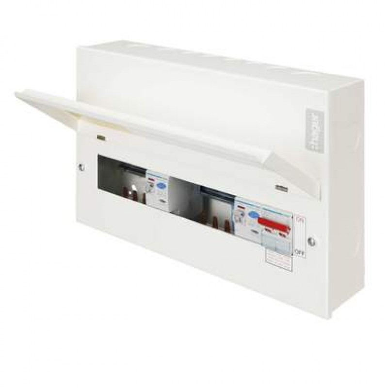 10 Way Dual RCD Split Load Consumer Unit + 8 MCB's