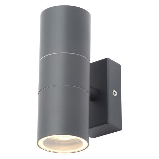 Forum Leto IP65 2lt GU10 Wall Light Anthracite