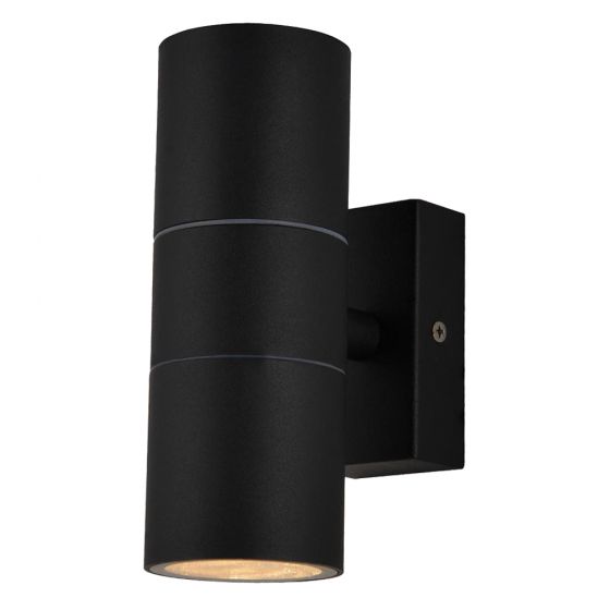 Forum Leto IP65 2lt GU10 Wall Light Black