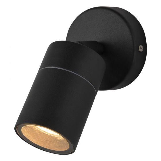 Forum Leto IP65 1lt GU10 Adjustable Wall Spot Black