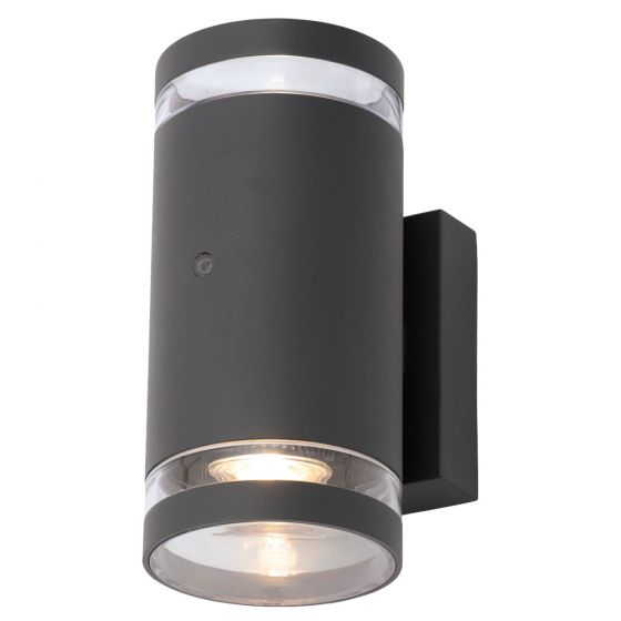 Forum Lens 2lt Wall with Photocell GU10 Anthracite