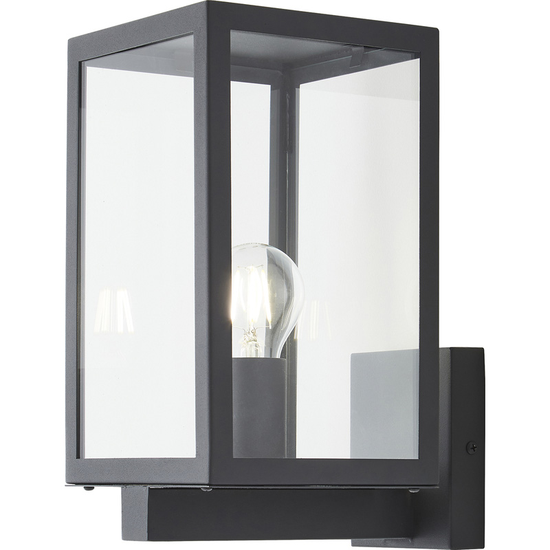 Forum Hestia E27 Glass Panel Box Lantern Black